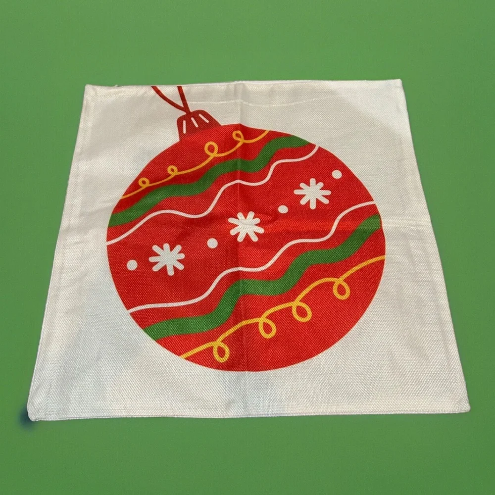 Christmas Throw Pillow Covers 18 x 18 Set of 4 Decorations Ornaments Holiday